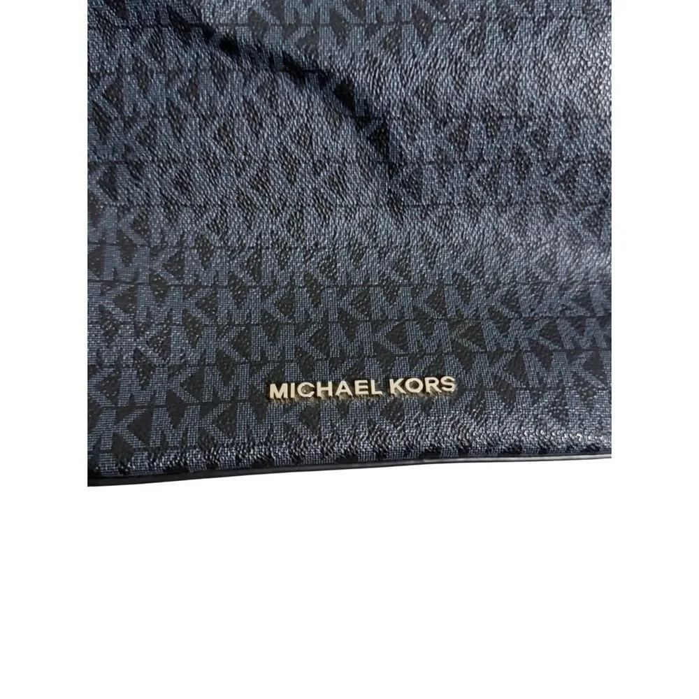 Michael Kors Women's Kimberly Leather Messenger Bucket Crossbody Bag Navy Blue
